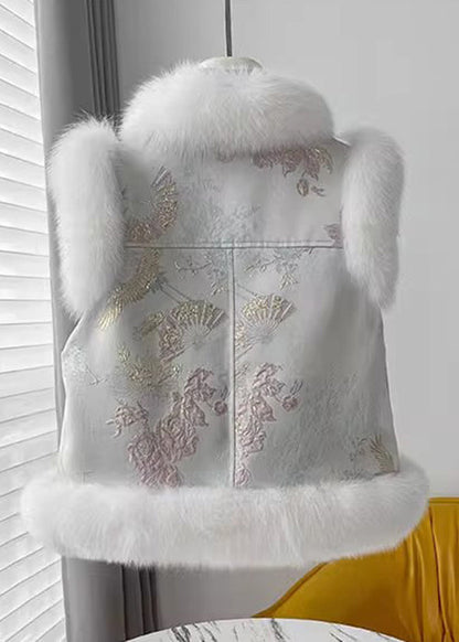 Schöne Apricot Taschen Patchwork Baumwolle gefüllt Weste Winter RZ031