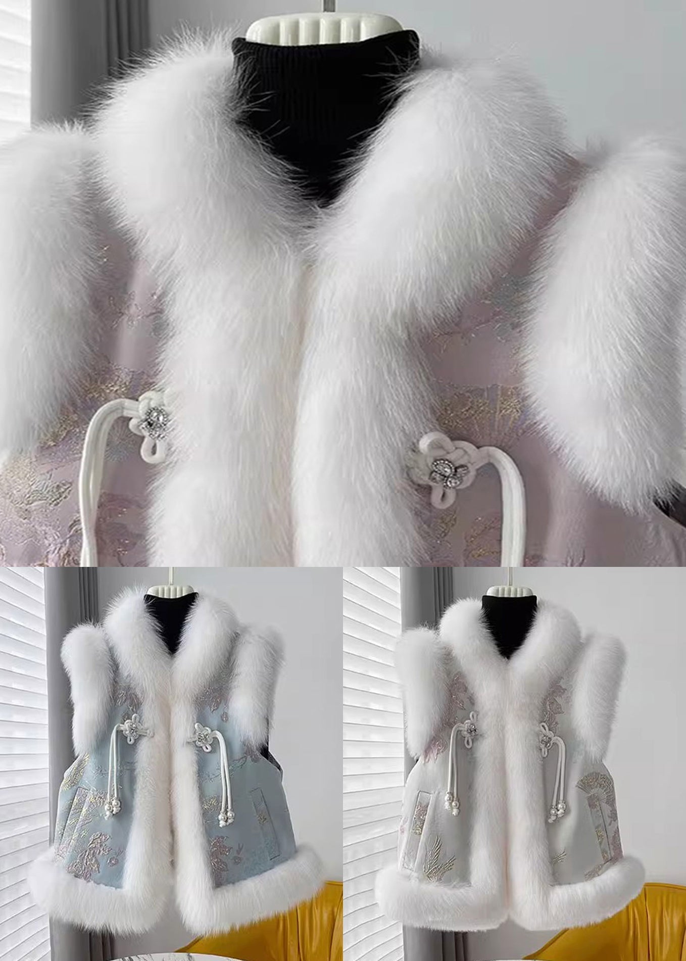 Schöne Apricot Taschen Patchwork Baumwolle gefüllt Weste Winter RZ031