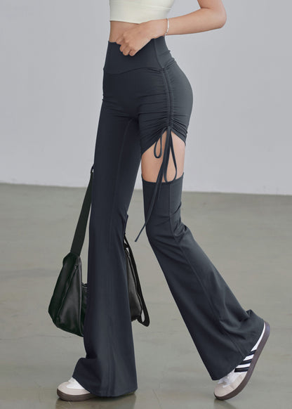 Blue Pants Hollow High Out Yoga Drawstring Waist Beautiful