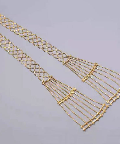 Magnifique collier ajouré en argent sterling doré YU011
