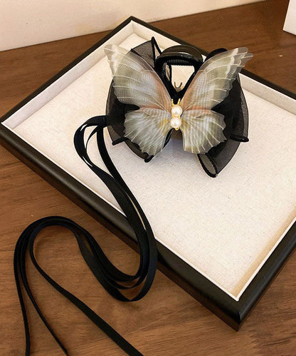 Ribbon Acrylic Pearl Beautiful Hairpin Green Fabric Bow