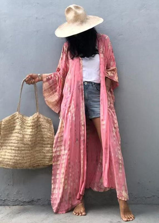 Rosa Mit Kapuze Schöne Strickjacke Lose Druck Baumwolle Sommer