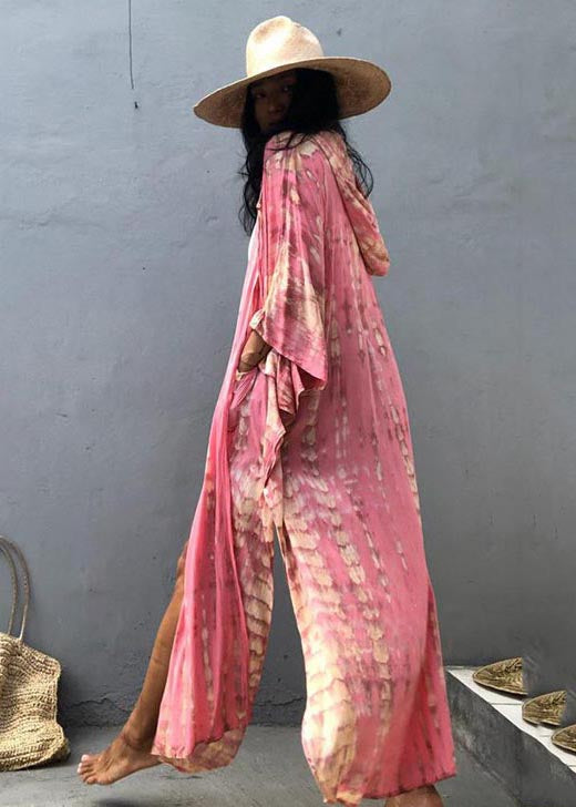 Rosa Mit Kapuze Schöne Strickjacke Lose Druck Baumwolle Sommer