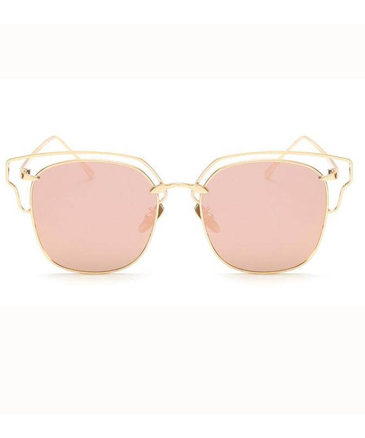 Schöne rosa Urlaub Strand Metall Sonnenbrille XS1048