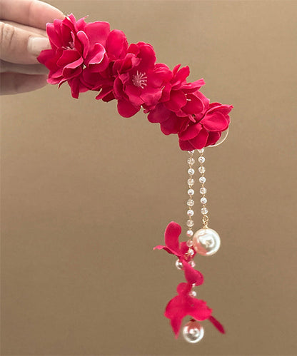 Blumenperle Schöne Quaste Haarnadel Legierung Lila Perlen