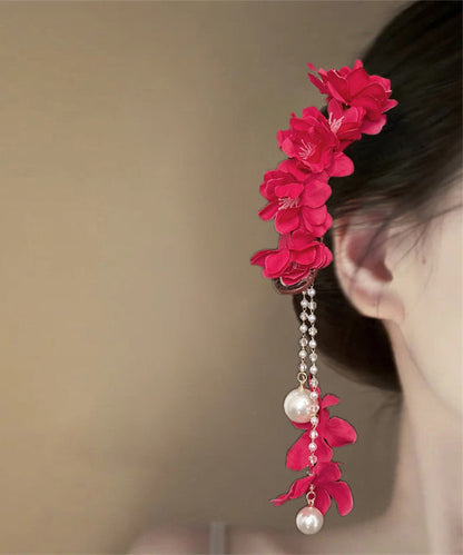 Blumenperle Schöne Quaste Haarnadel Legierung Lila Perlen