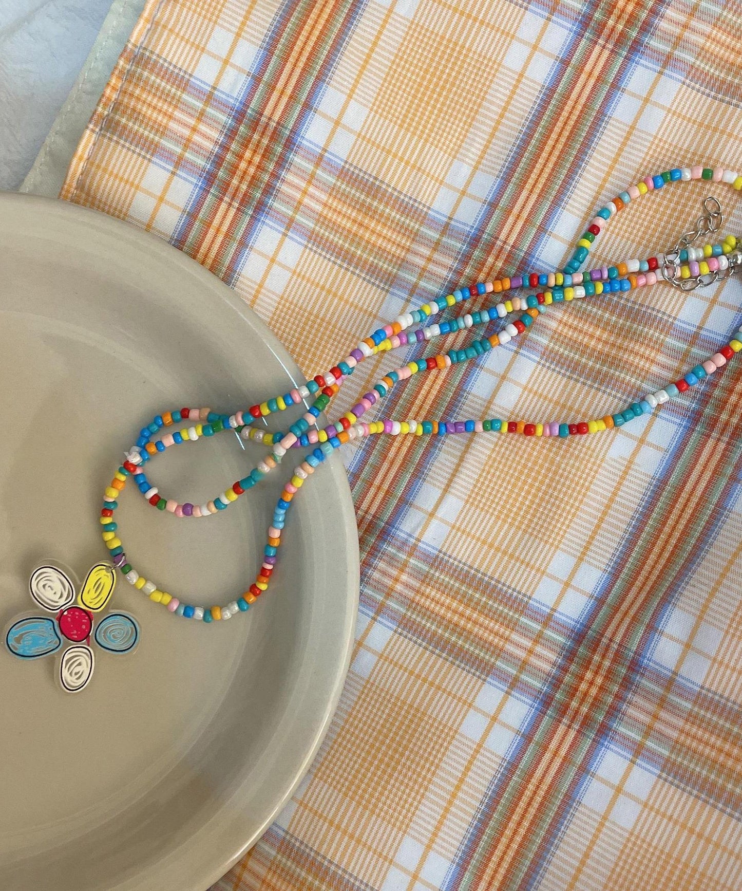 Beautiful Double Beading Alloy Floral Layer Rainbow