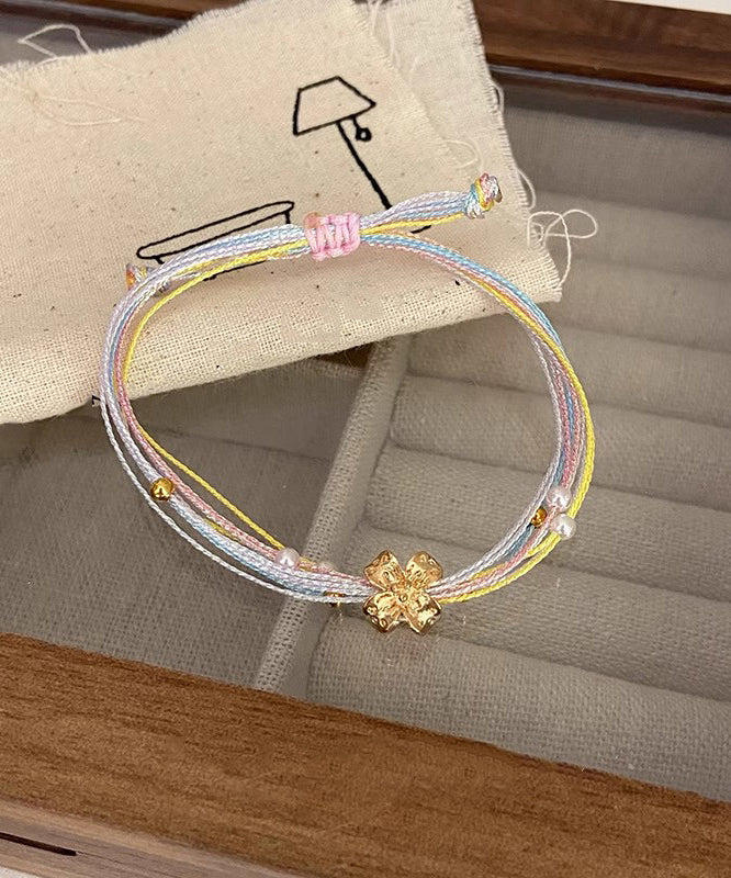 Regenbogen Blumen Mehrfarbiges Armband Schönes Charm Weben