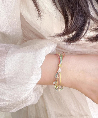 Regenbogen Blumen Mehrfarbiges Armband Schönes Charm Weben
