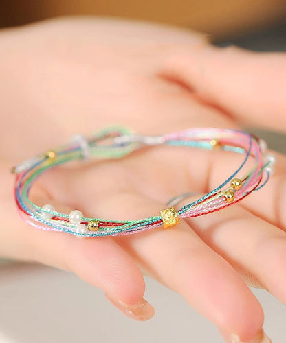 Regenbogen Blumen Mehrfarbiges Armband Schönes Charm Weben