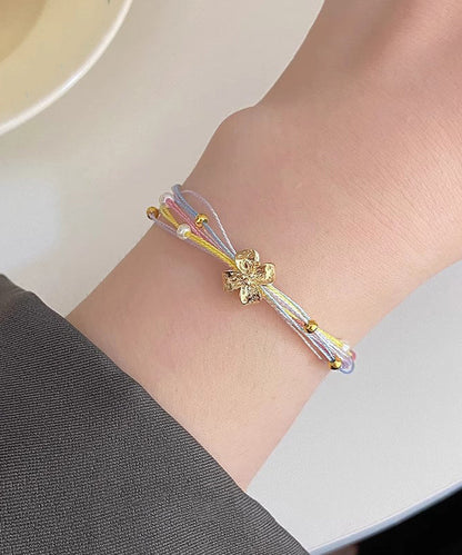 Regenbogen Blumen Mehrfarbiges Armband Schönes Charm Weben