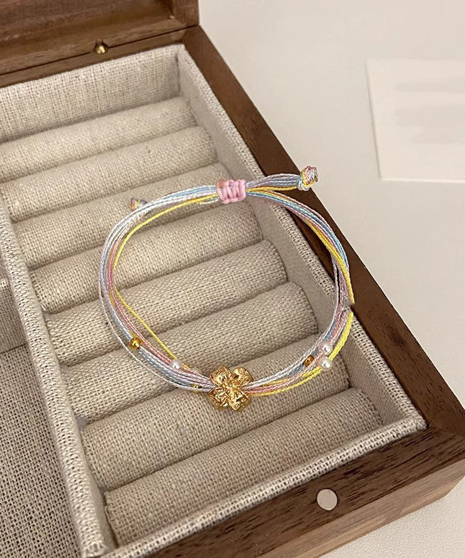 Regenbogen Blumen Mehrfarbiges Armband Schönes Charm Weben