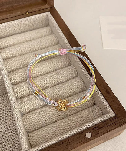 Regenbogen Blumen Mehrfarbiges Armband Schönes Charm Weben