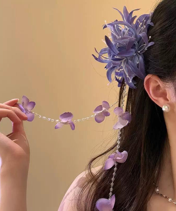 Schöne Blumen Quaste Perle Haarnadel Rot Acryl