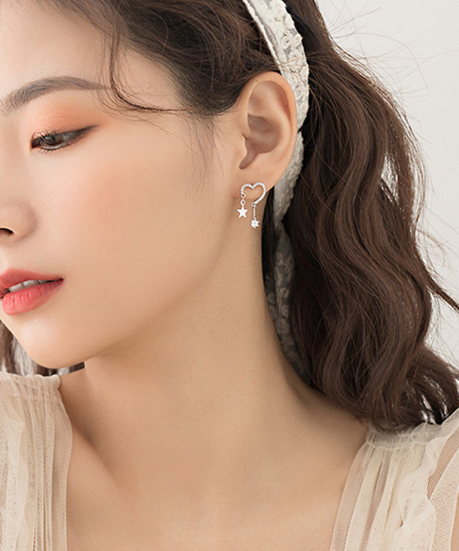 Silk Star Beautiful Love Drop Silver Sterling Zircon Tasses