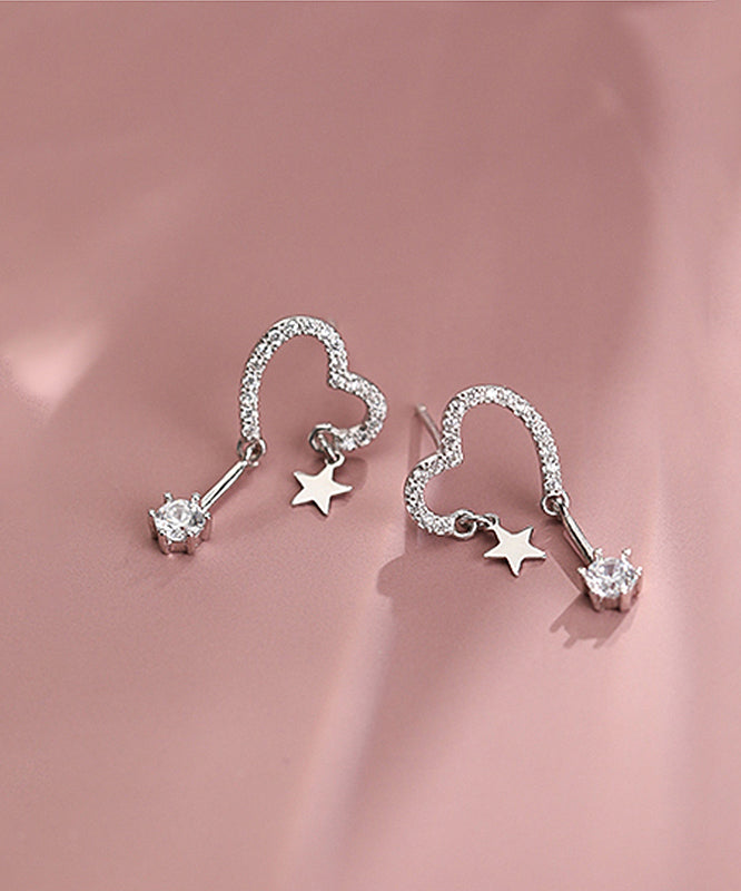 Silk Star Beautiful Love Drop Silver Sterling Zircon Tasses