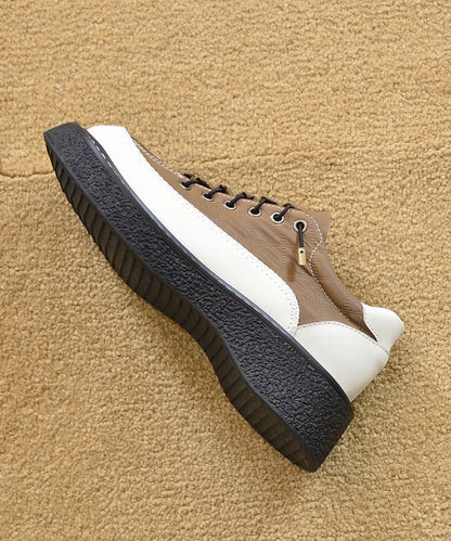 Mocassins confortables en similicuir beige pour femmes
