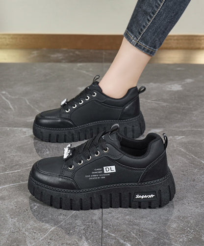 Flat Platform Khaki Feet Splicing Up Beige Shoes Lace