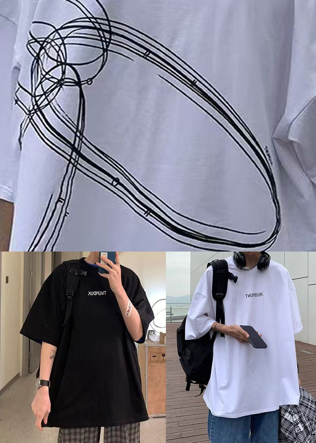 Lose Hemden Männer T Schwarz Ärmel Brief Baumwolle Kurzen Hals O