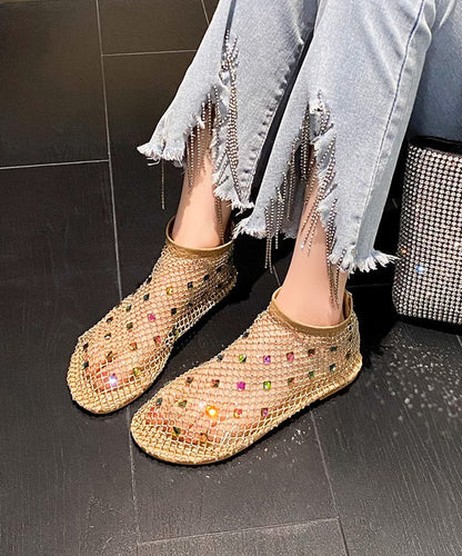 Multi Boots Chic Black Zircon Splicing Breathable Mesh