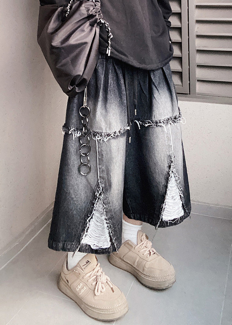 Oversized Original Waist Shorts Herren Elastisch Sommer Design Schwarz