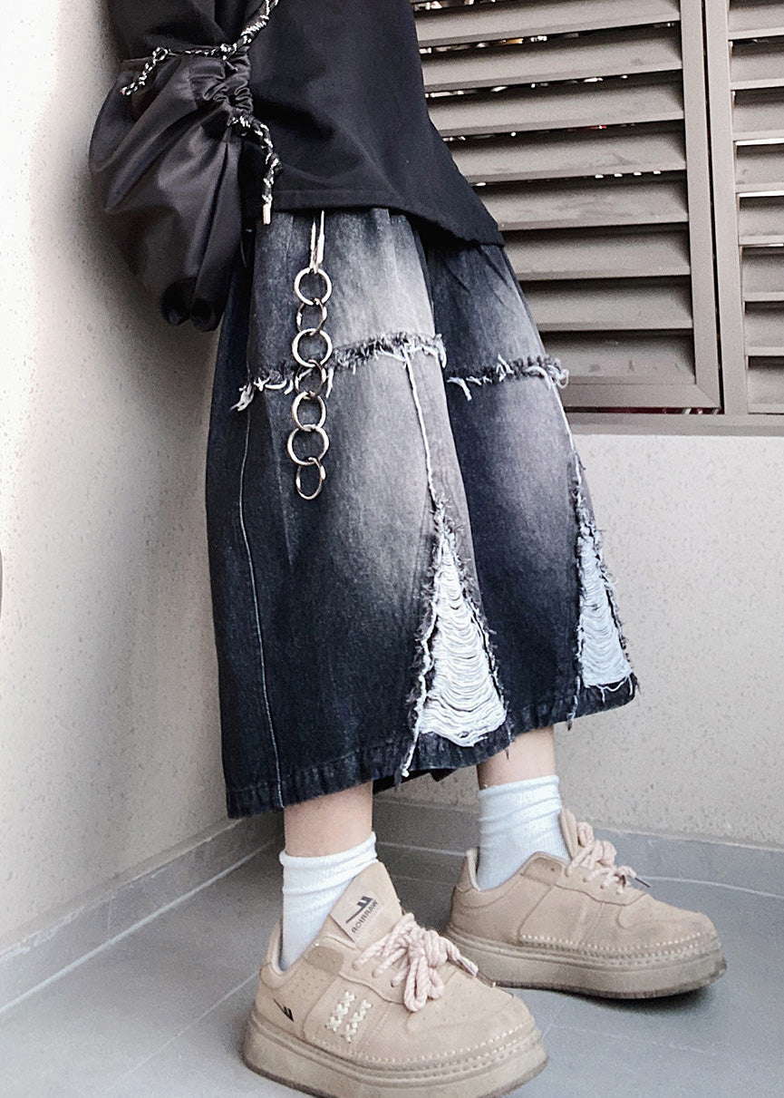 Oversized Original Waist Shorts Herren Elastisch Sommer Design Schwarz