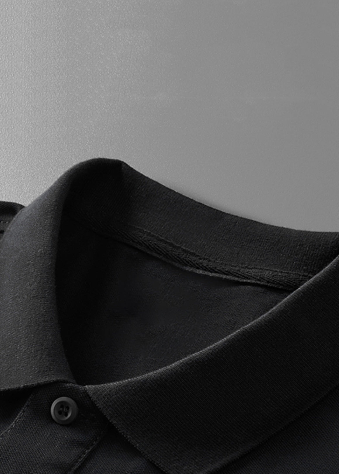 Schwarz Button Baumwolle Shirt Polo Print Sommer Männer Fit Slim