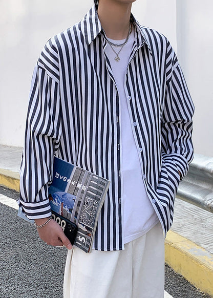 Chemises en coton à rayures et col boutonné pour homme Peter Black