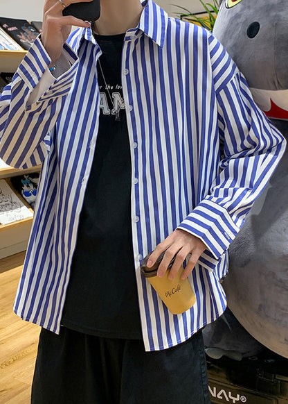 Chemises en coton à rayures et col boutonné pour homme Peter Black