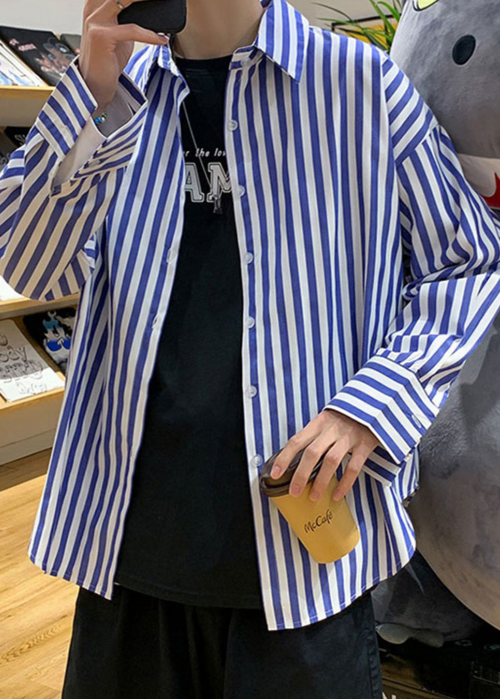 Chemises en coton à rayures et col boutonné pour homme Peter Black