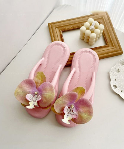 Flops Flip Bohemian Splicing Green Floral Comfortable