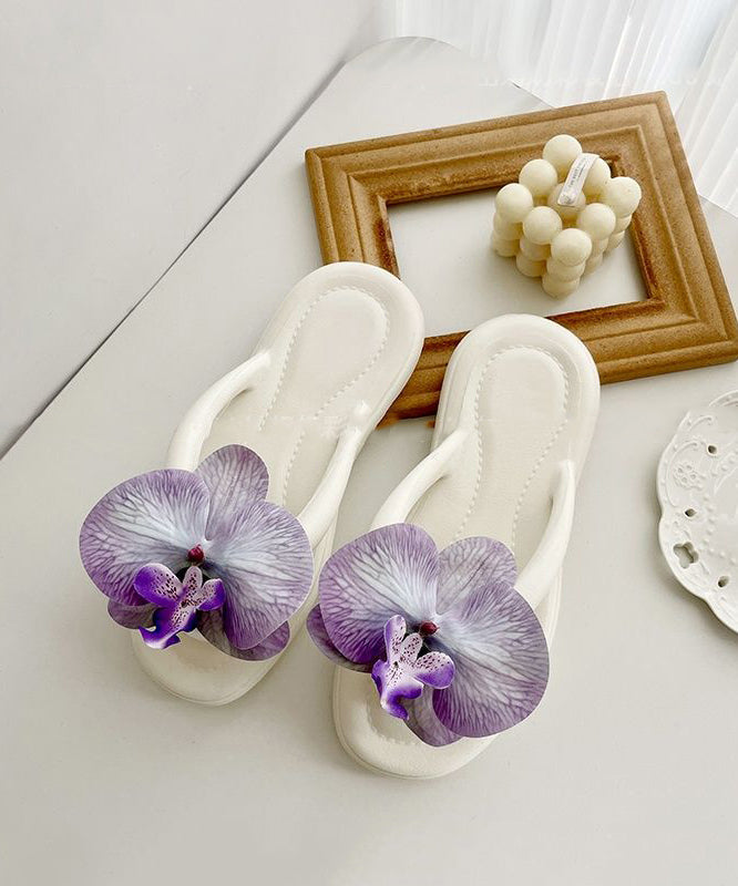 Flops Flip Bohemian Splicing Green Floral Comfortable