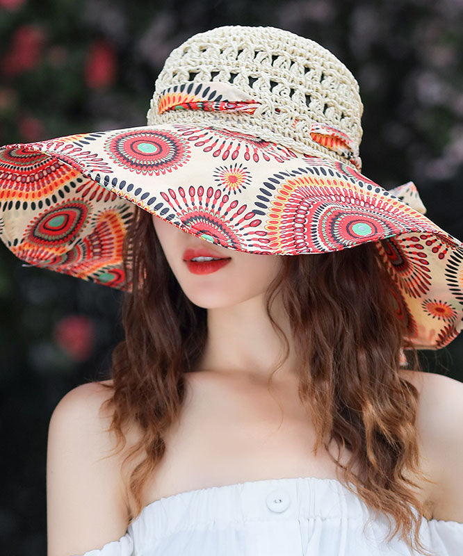 Bohemian Green Hollow Out Grass Weaving Sun Hat YU1017