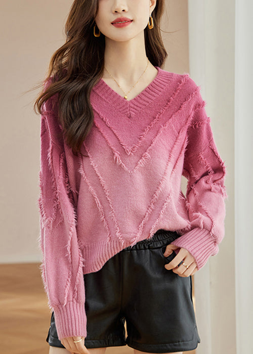 Bohemian Rose Tasseled Cozy Wool Knit Sweater Fall QS010