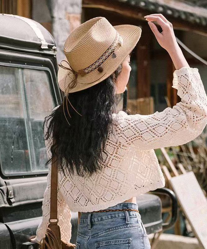 Chapeau de style bohème, vacances, cowboy, plage, paille tissée