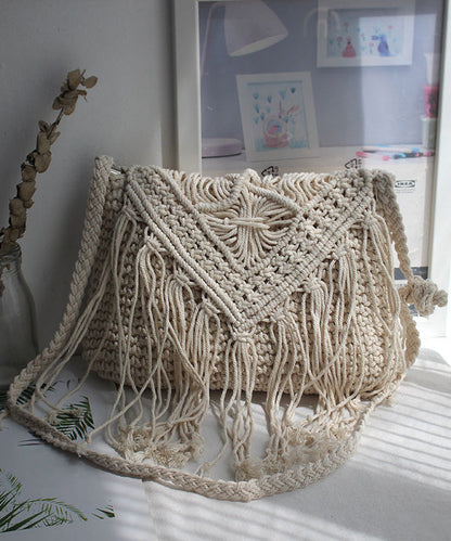 Sac à bandoulière bohème en coton tissé avec pompon pour les vacances et la plage SX1012