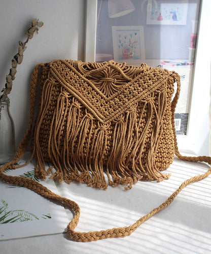 Sac à bandoulière bohème en coton tissé avec pompon pour les vacances et la plage SX1012