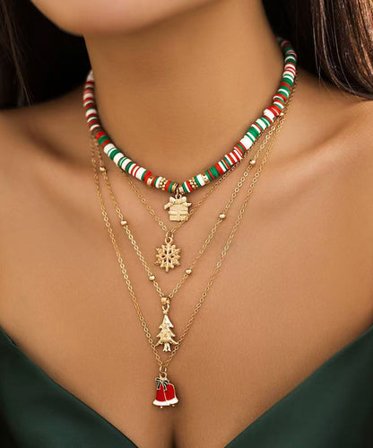 Boho Colorblock Alloy Multilayer Four Piece Set Pendant Necklace RA007