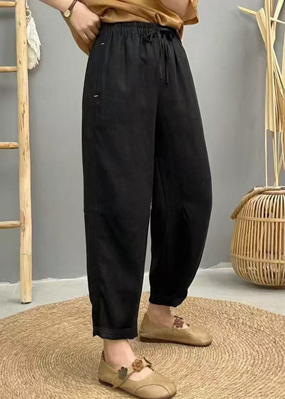 Pants Elastic Summer Waist Oversized Harem Linen Purple Boho