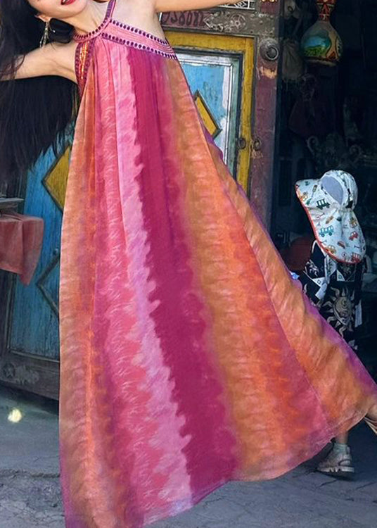 Boho Tie Dye Vacation Dresses Sleeveless YZ031