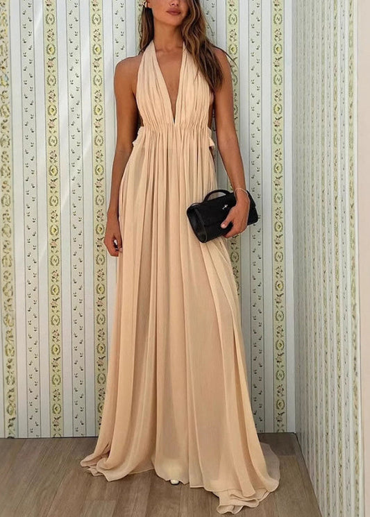 Robes d'été dos nu style boutique abricot