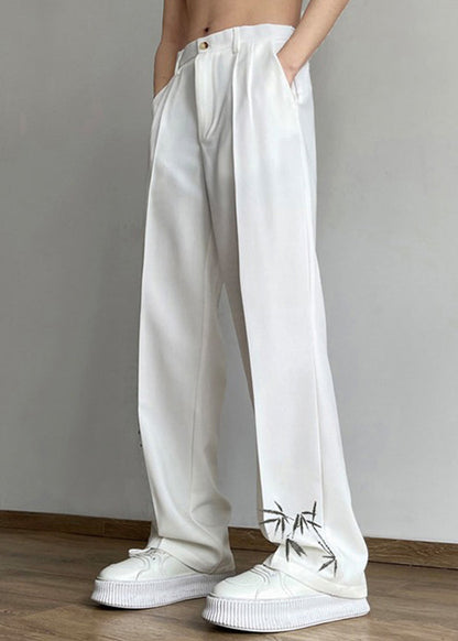 Boutique Pantalon Long D'été En Soie Glacée Imprimé Poches Noires YT060