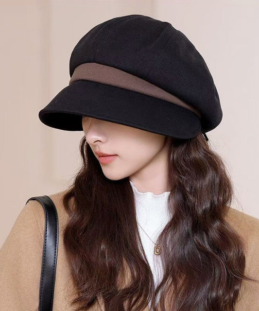 Béret polyvalent en laine noire Boutique RB056