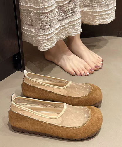 Plattform Spleißen Schuhe Boutique Mesh Atmungsaktiv Gelb Flache