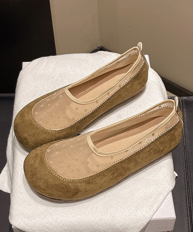 Plattform Spleißen Schuhe Boutique Mesh Atmungsaktiv Gelb Flache