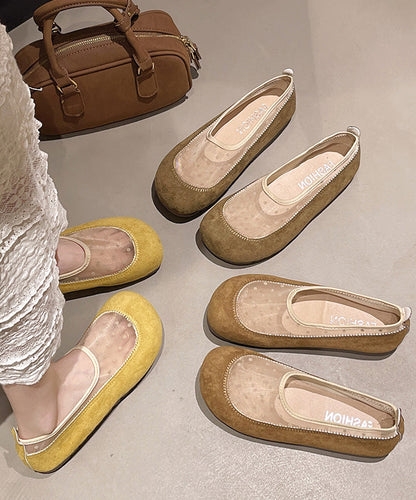 Plattform Spleißen Schuhe Boutique Mesh Atmungsaktiv Gelb Flache