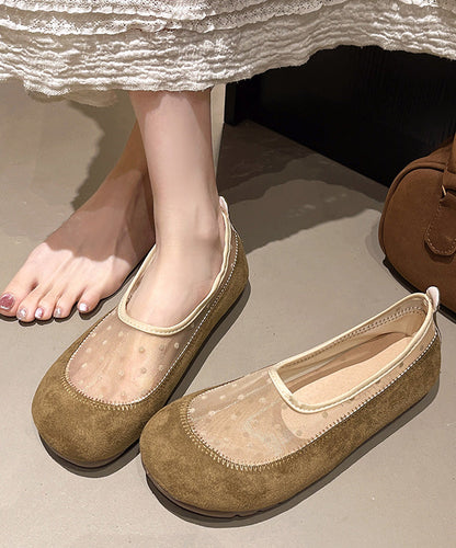 Plattform Spleißen Schuhe Boutique Mesh Atmungsaktiv Gelb Flache