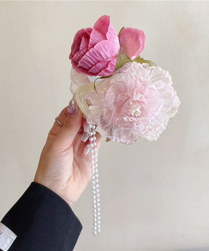 Tüll Haarnadel Blumen Quaste Stoff Boutique Perle