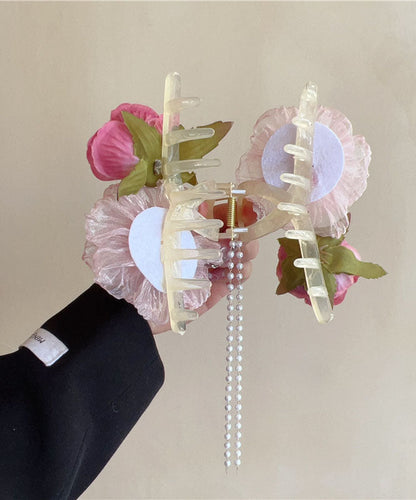 Tüll Haarnadel Blumen Quaste Stoff Boutique Perle