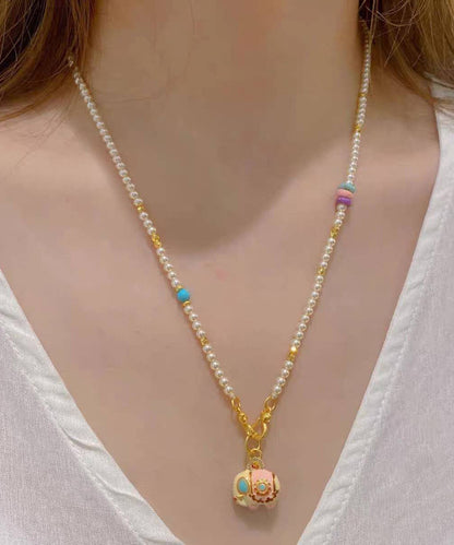 Anhänger Perle Legierung Boutique Gold Elefant Kleine Halskette Perlen